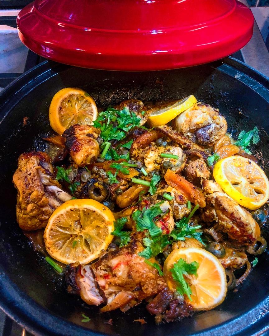 Moroccan-inspired lemon chicken
